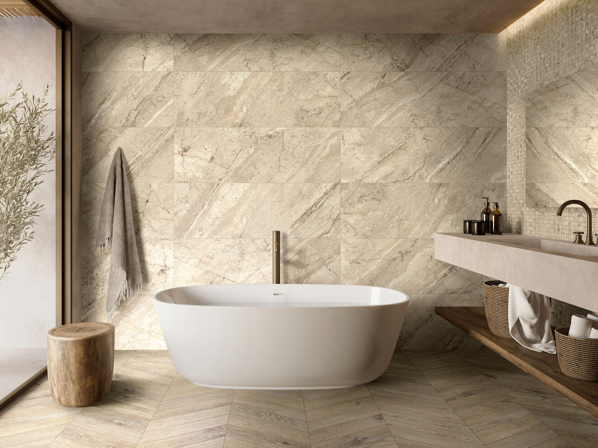 Moderné mramorové kúpeľne