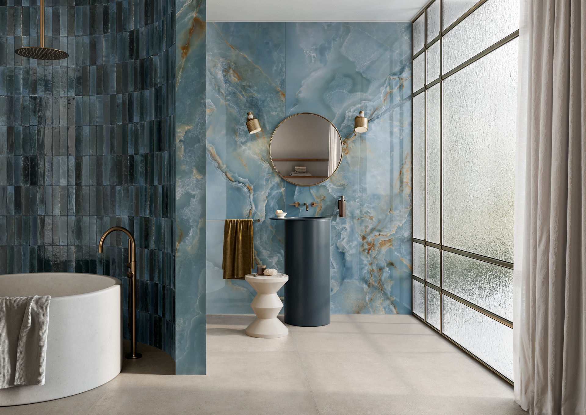 Modré mramorové obklady
